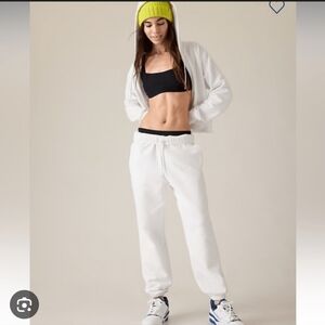 Athleta Original Forever Fleece White Fleece Jogger Pants Size Small
